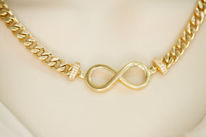 14k Cuban Link with Infinity Necklace