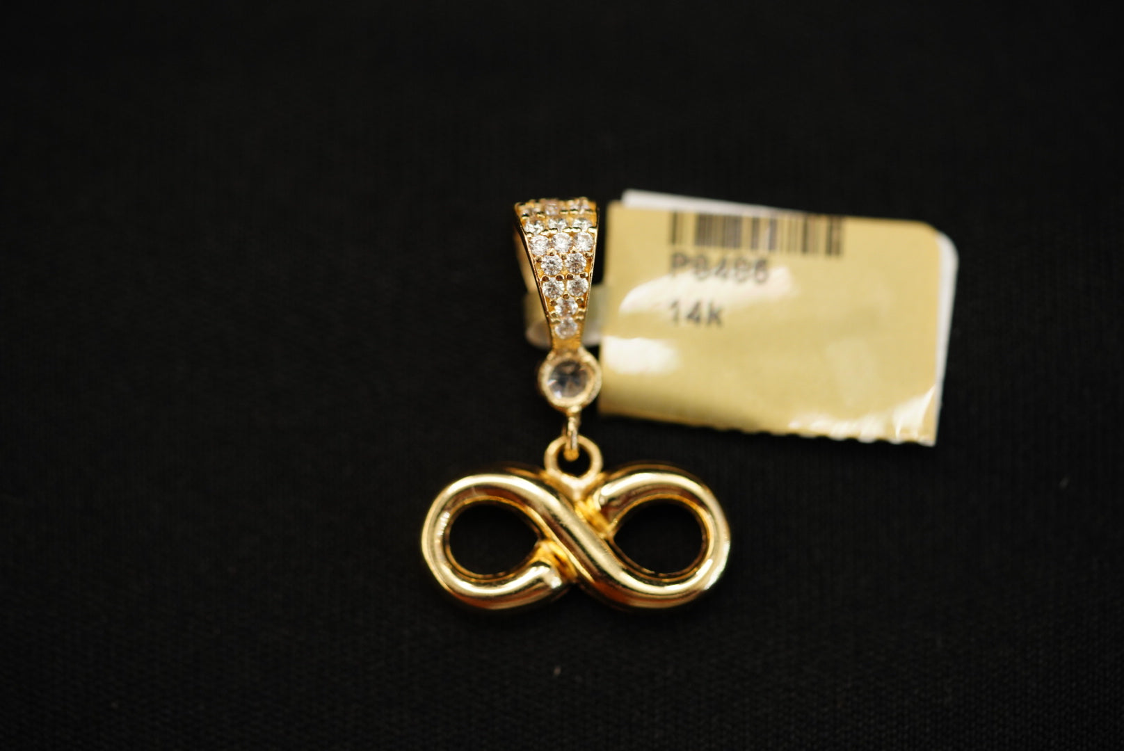 14k Infinity with Crystals Decoration Pendant