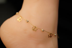 10k Charms with Crystal Ankle