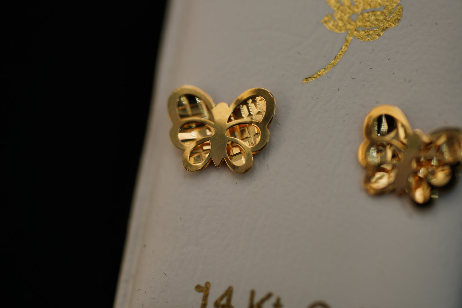 14k Small Gold Butterfly Earring