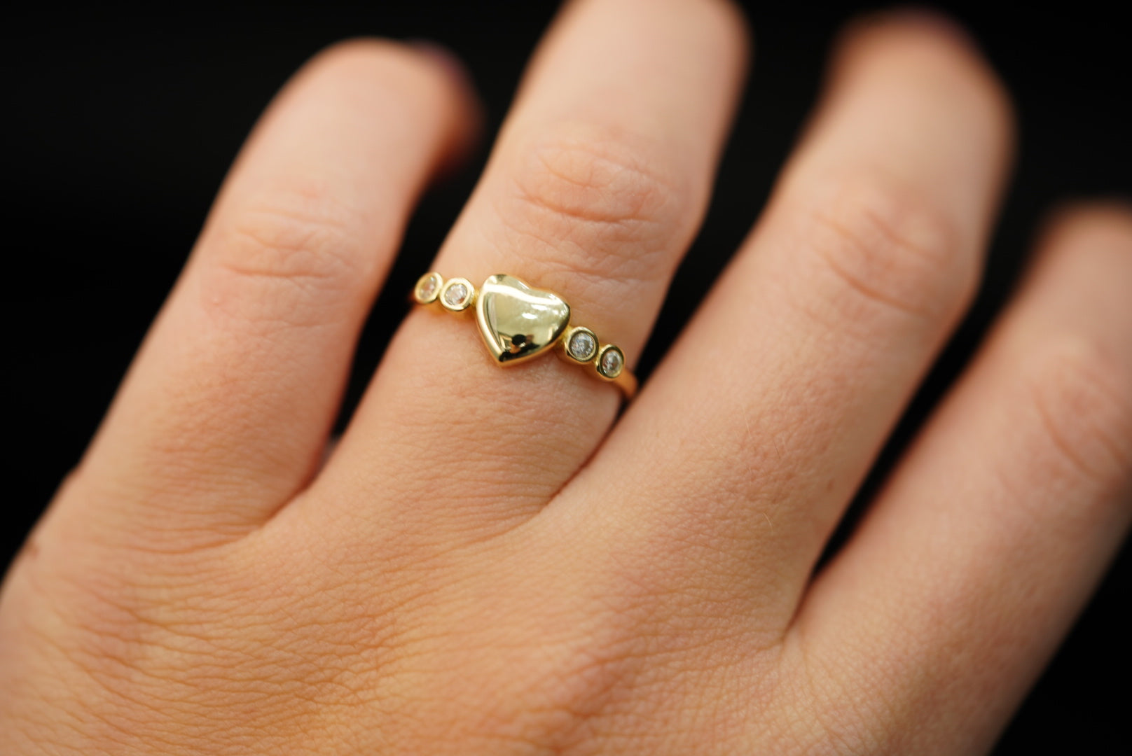 14k Heart Gold Ring
